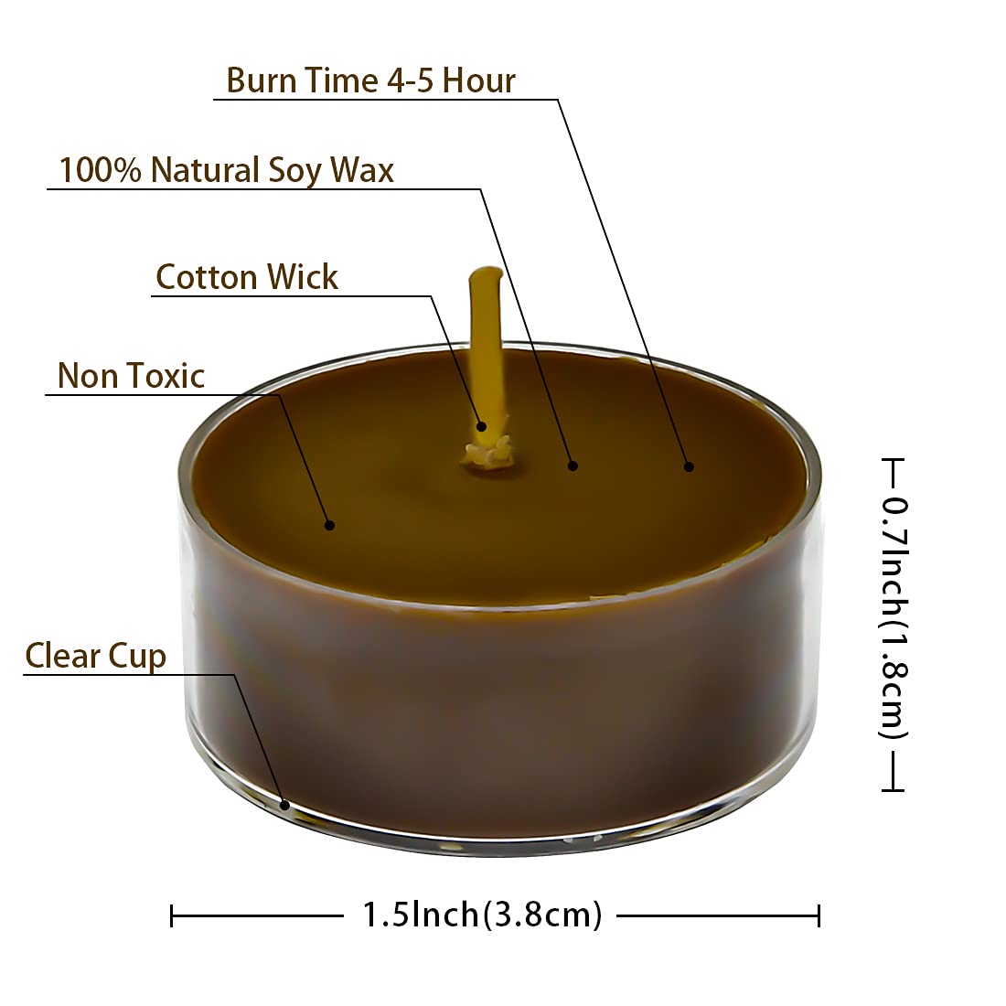 DEYBBY Scented Tealight Candles, Long Lasting Soywax Tea Candle Used for All of Holders|Clear Cup|12 Counts|Up to 4 Hour Burn Ti